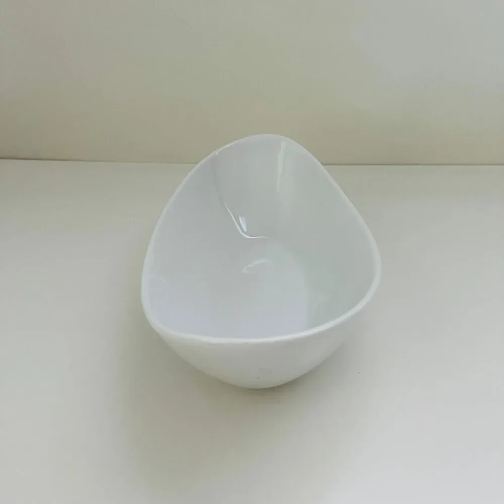 SIDES by OVER & BACK White Porcelain Oval Curved Boat Serving Bowl